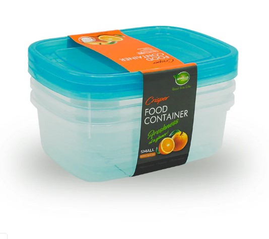 Crisper Food Container Small - 600ml (Pack of 3)