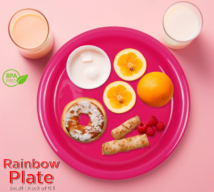 Rainbow Plates (Small) - Pack of 4