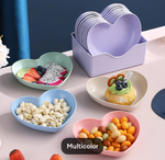 Rainbow Plates - Heart shape (Pack of 8 Plates with stand)