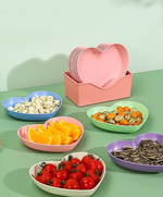 Rainbow Plates - Heart shape (Pack of 8 Plates with stand)