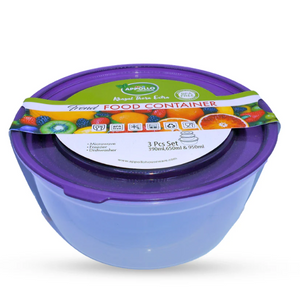 Trend Food Container -  Medium 650ml (Pack of 3)