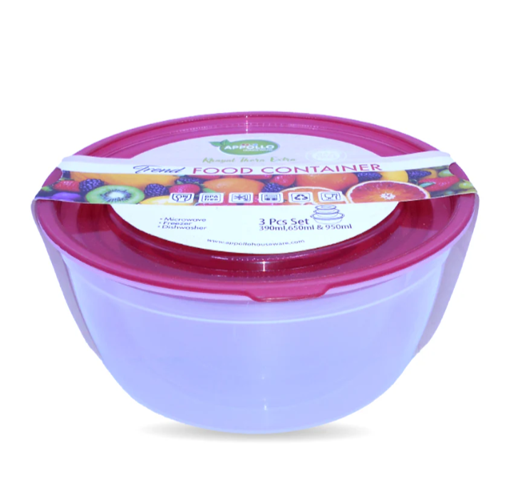 Trend Food Container -  Medium 650ml (Pack of 3)