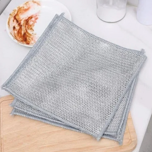 Pack of 5 Magic Steel Wire Dishcloth - Double Sided Kitchen Cleaning